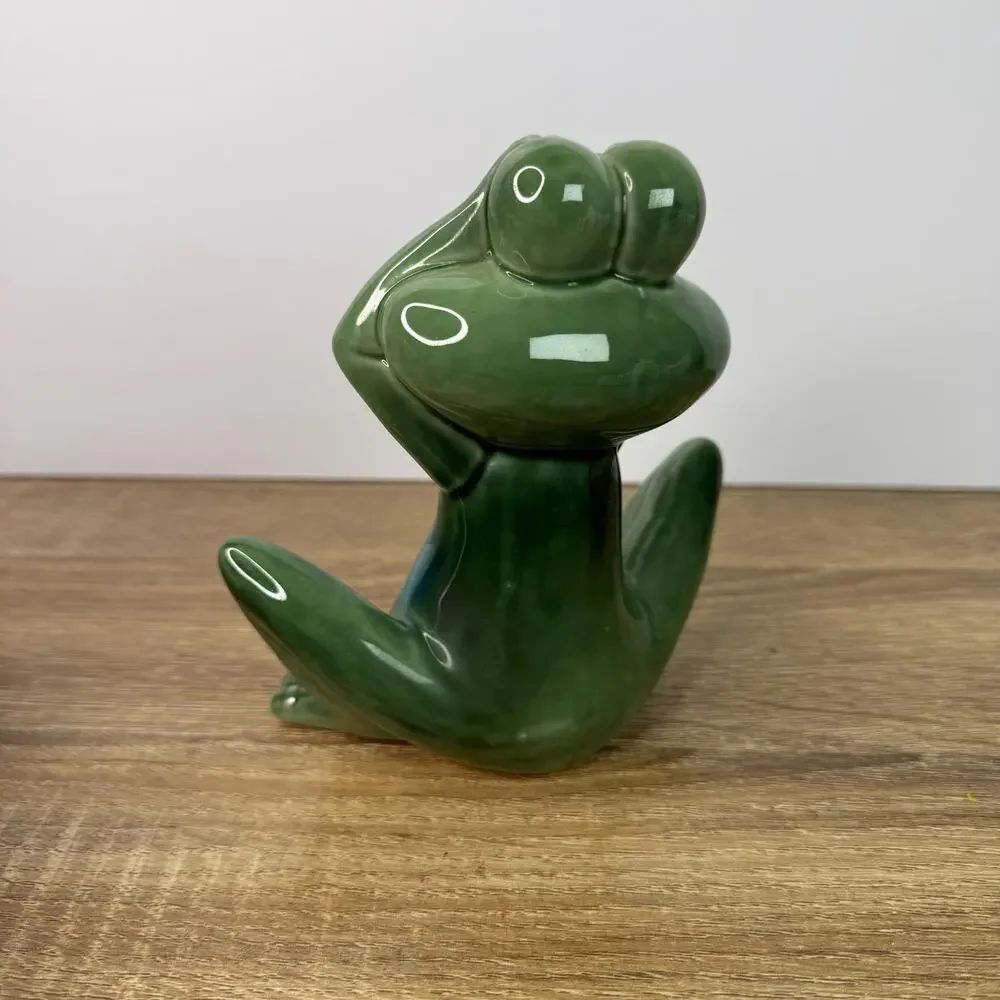 Vintage Frog Figurine See No Evil